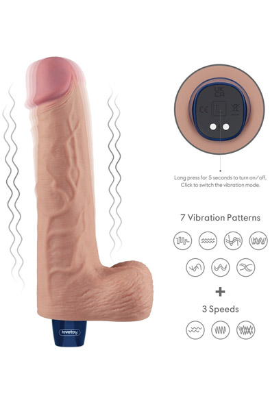 Wiederaufladbarer Vibrationsdildo 25,3 cm - Vibrierender Dildo 2