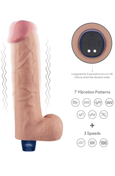 Wiederaufladbarer Vibrationsdildo 27,2 cm - Vibrierender Dildo 2