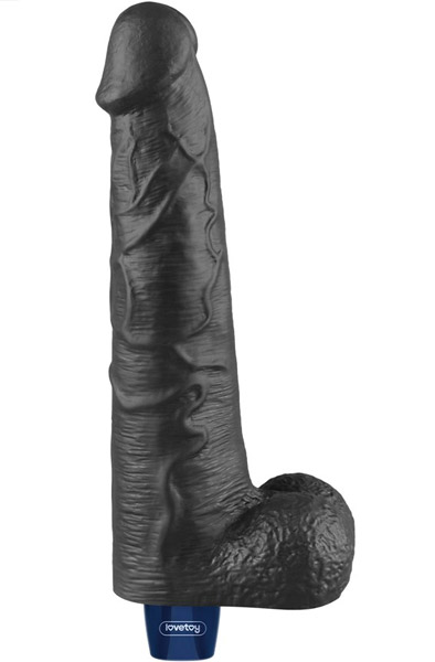 Wiederaufladbarer Vibrationsdildo Schwarz 27,2 cm - Vibrierender Dildo 1