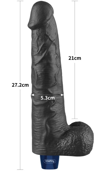 Wiederaufladbarer Vibrationsdildo Schwarz 27,2 cm - Vibrierender Dildo 3
