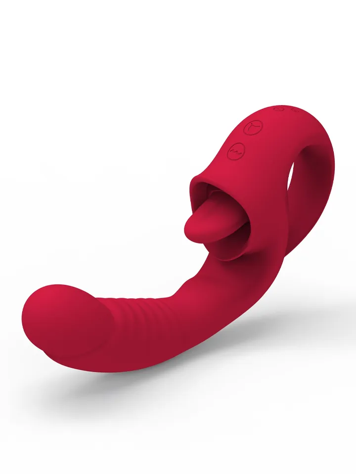 Wiederaufladbarer Vibrator mit 10 Leck-Funktionen - Rabbit-Vibrator 1 [full]