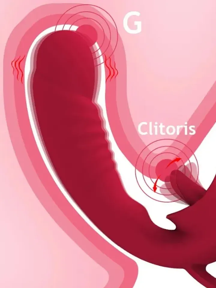 Wiederaufladbarer Vibrator mit 10 Leck-Funktionen - Rabbit-Vibrator 2 [full]