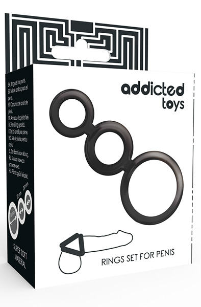 Addicted Toys Ringe-Set für den Penis Schwarz - Cockring 2
