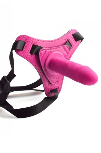 Adjustable Strap-On Gürtel mit realistischem Dildo - Umschnalldildo mit Geschirr 2