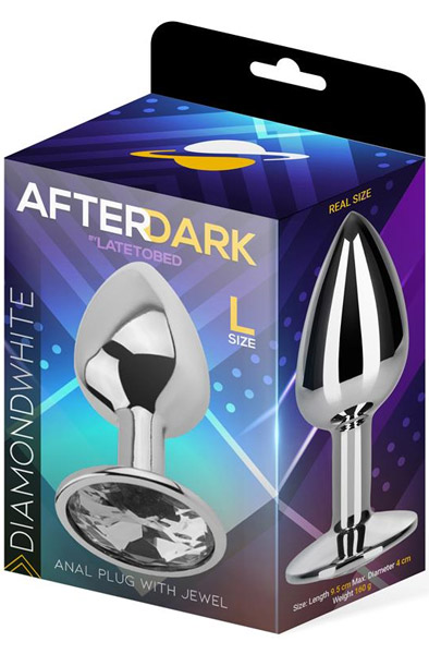 Afterdark Diamant Weißer Anal Plug L - Analplug aus Metall 3
