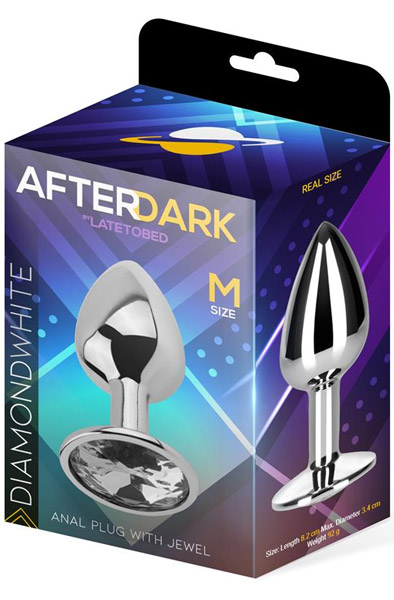 Afterdark Diamant Weißer Anal Plug M - Analplug aus Metall 3