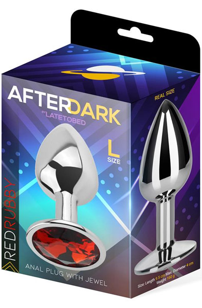 Afterdark Roter Rubby Analplug L - Analplug aus Metall 3