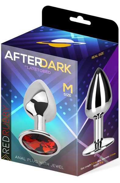 Afterdark Roter Rubby Analplug M - Analplug aus Metall 3