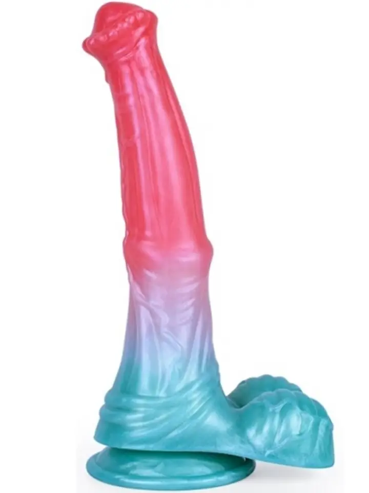 Alien Biest Cyan Regenbogen 24,8 cm - Drachen-Dildo 2
