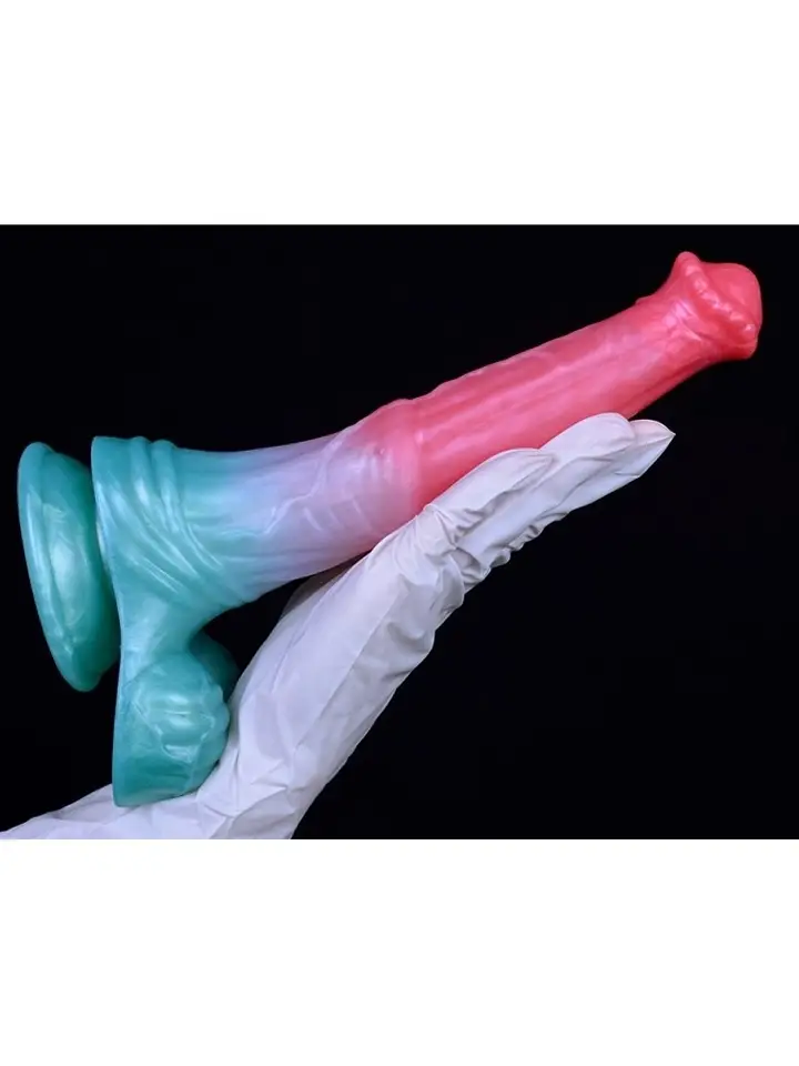 Alien Biest Cyan Regenbogen 24,8 cm - Drachen-Dildo 4