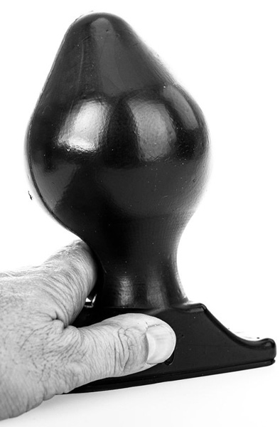 All Black Vinyl-Analplug 16,5 cm - Extra dicker Analplug 2