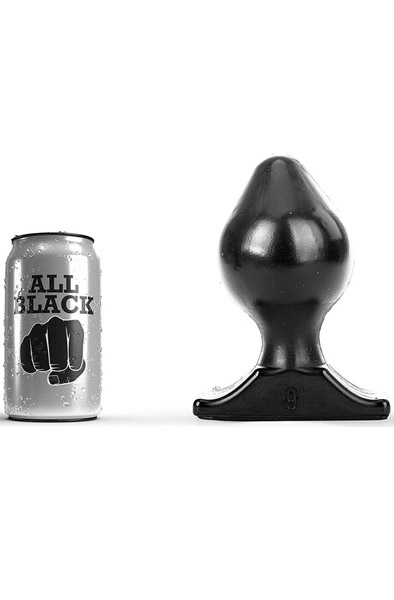 All Black Vinyl-Analplug 16,5 cm - Extra dicker Analplug 3