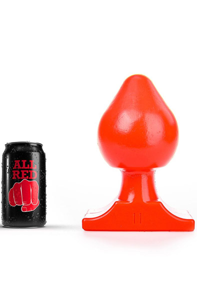 All Red Vinyl Anal Plug 19 cm - Extra dicker Analplug 2
