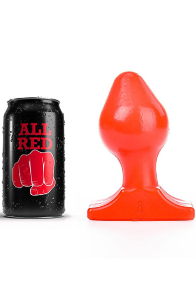 All Red Vinyl-Analplug 16 cm - Extra dicker Analplug 2