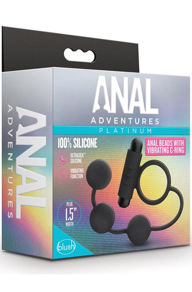 Anal Adventures Analperlen mit Penisringe - Vibrierende Analperlen 3