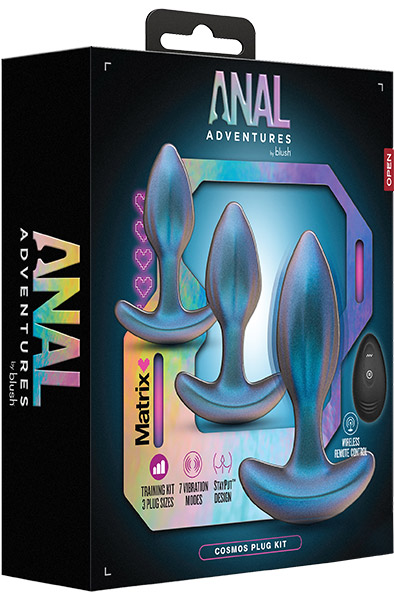 Anal Adventures Matrix Cosmos Plug Set - Vibrierender Analplug 1