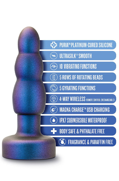 Anal Adventures Matrix Kinetik Plug Weltraumblau - Vibrierender Analplug 2