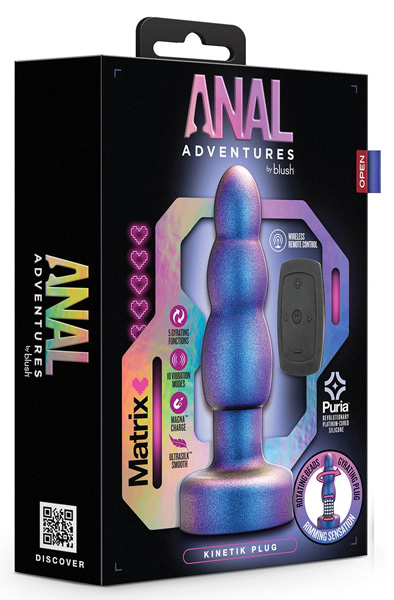 Anal Adventures Matrix Kinetik Plug Weltraumblau - Vibrierender Analplug 6