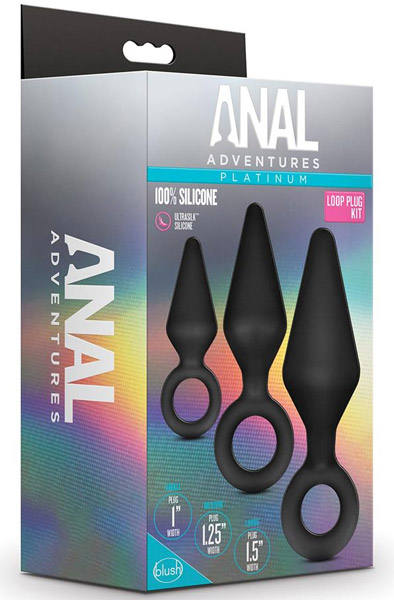 Anal Adventures Platin Loop Plug Set - Analplug Set 4