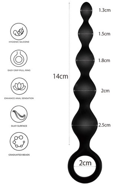 Arse Beads Schwarz 18 cm - Anal-Kugeln 2