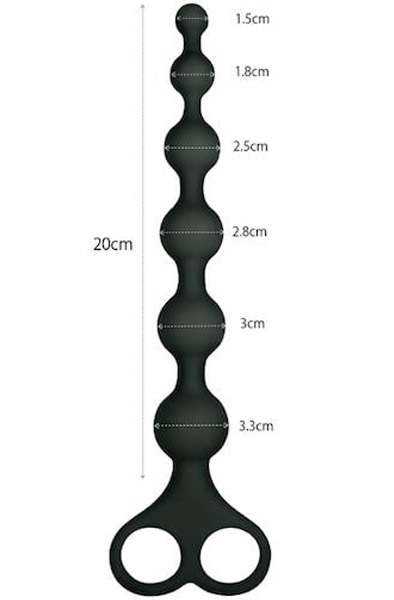 Arse Beads Silikon Schwarz 26 cm - Anal-Kugeln 2