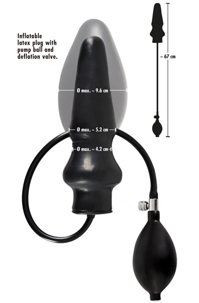 Aufblasbarer Latex Plug 20 cm - Aufblasbarer Analplug 2