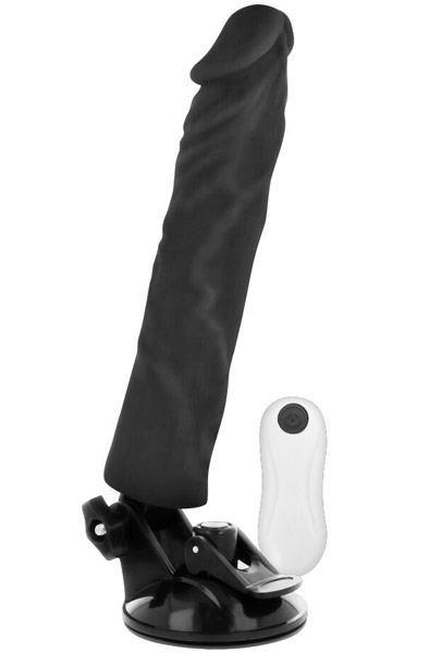 Basecock Realistischer Vibrator mit Steuerung Schwarz 21 cm - Vibrierender Dildo 1