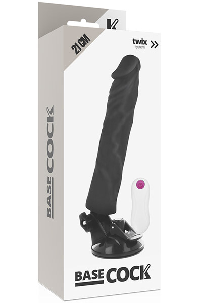Basecock Realistischer Vibrator mit Steuerung Schwarz 21 cm - Vibrierender Dildo 2
