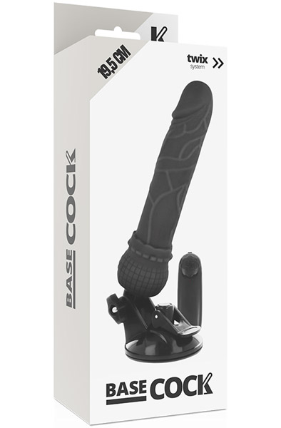 Basecock Vibrator mit Fernbedienung Schwarz 19,5cm - Vibrierender Dildo 2