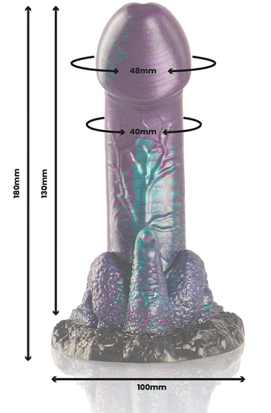 Basilisk Doppel-Dildo geschupptes Vergnügen 18 cm - Drachen-Dildo 3