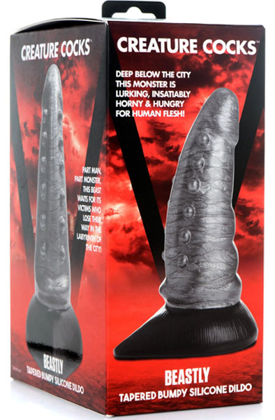 Beastly Kegelförmiger genoppter Silikondildo 21 cm - Drachen-Dildo 7