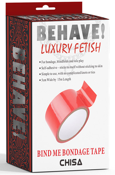 Behave Bind Me Bondage-Klebeband Rot 15m - Bondage-Band 2