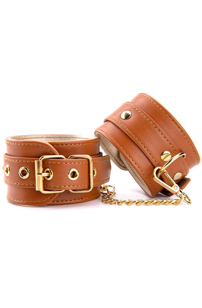 Blaze Elite Handschellen Cognac Veganes Leder - Handschellen 1