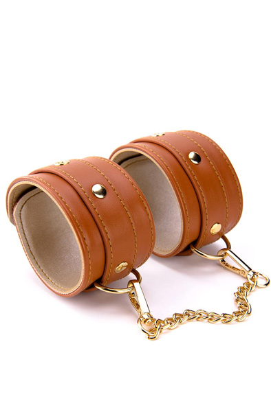 Blaze Elite Handschellen Cognac Veganes Leder - Handschellen 2