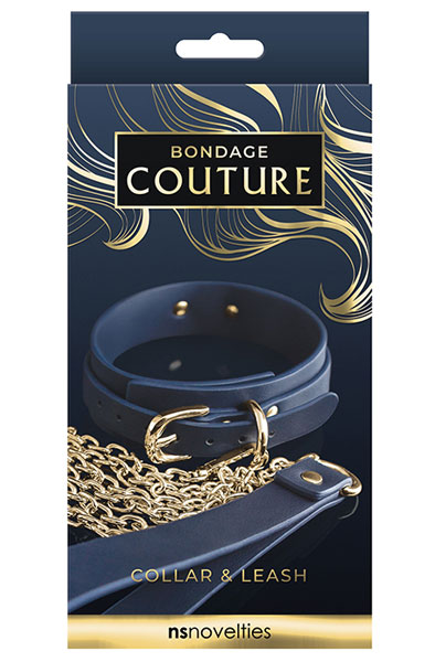 Bondage Couture Halsband & Leine Blau - Bondage Halsband & Paar 2
