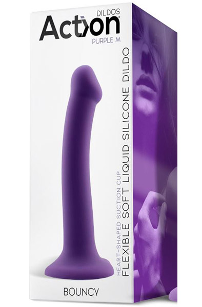 Bouncy Flexibler Dildo aus flüssigem Silikon Lila 18cm - Dildo 3