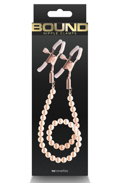 Bound Nippelklemmen D1 Roségold - Brustwarzenklammern mit Kette 2