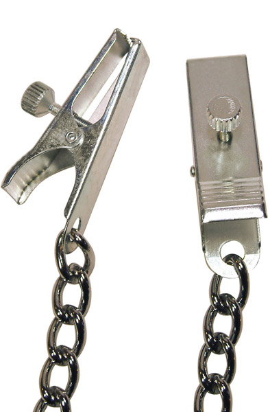 Brustkette mit Klemmen 30 cm - Brustklammern mit Kette 2