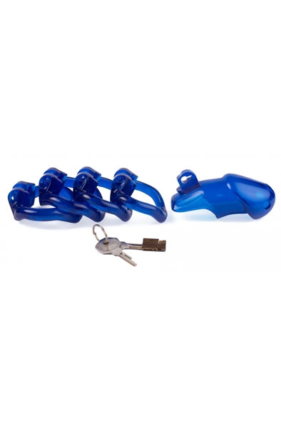 Cocklock Lock Up Chastity Cage Blue 9,4 x 3,2cm - Keuschheitskäfig 2