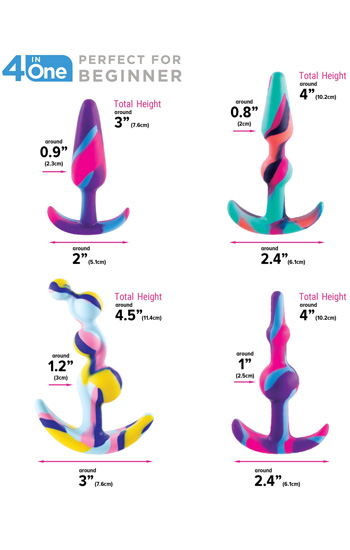 Colorful Silikon-Analplug-Trainingsset - Analplug 2