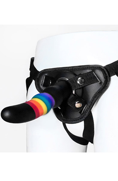 Colourful Love Strap-On Fester Dildo 17 cm - Umschnalldildo mit Geschirr 2