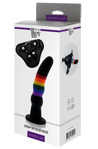 Colourful Love Strap-On Fester Dildo 17 cm - Umschnalldildo mit Geschirr 3