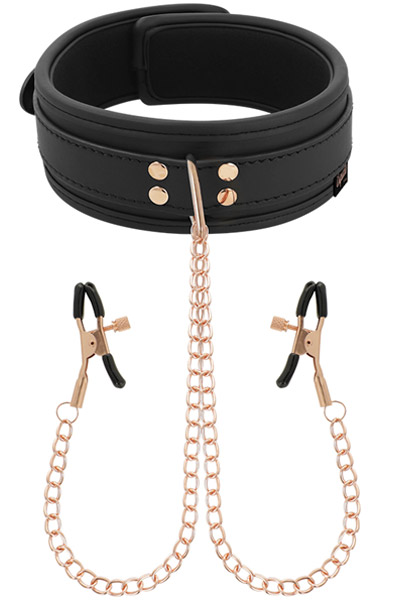 Coquette Fantasy Halsband mit Nippelklemmen - Halsbänder mit Brustklammern 1