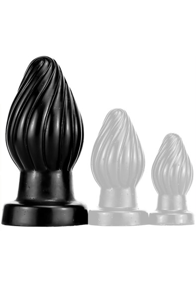 Darksil Spiral Plug L Schwarz 14 cm - Extra dicker Analplug 1
