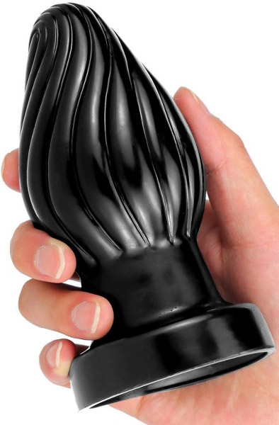 Darksil Spiral Plug L Schwarz 14 cm - Extra dicker Analplug 2
