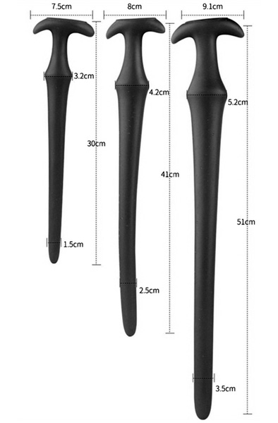 Darksil Ultra Langer Schlanker Dildo Schwarz 50 cm - Extra langer Anal-Dildo 5
