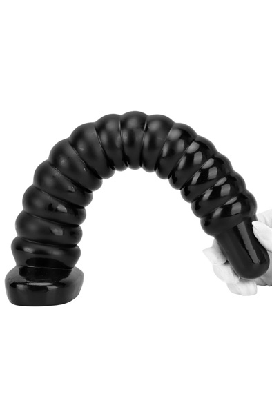 Darksil Worep Dildo Schwarz 35 cm - Extra dicker Anal-Dildo 4
