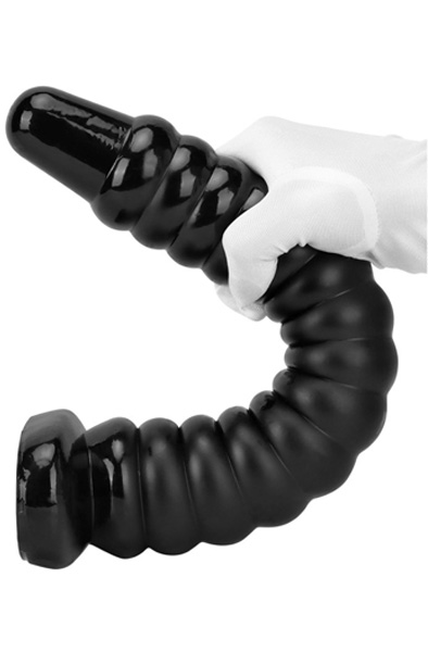 Darksil Worep Dildo Schwarz 35 cm - Extra dicker Anal-Dildo 5