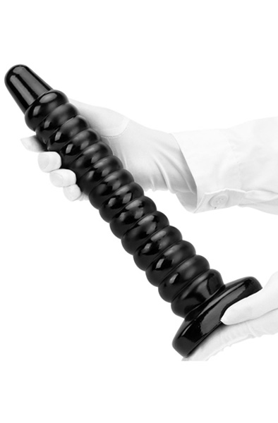 Darksil Worep Dildo Schwarz 35 cm - Extra dicker Anal-Dildo 6