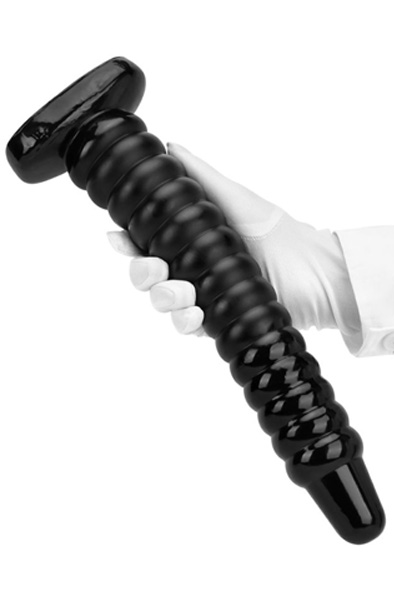 Darksil Worep Dildo Schwarz 35 cm - Extra dicker Anal-Dildo 7